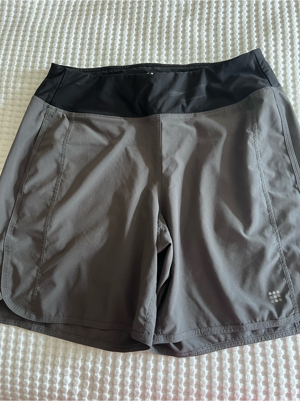 Title Nine Women’s Grey Athletic Shorts with Black Waistband